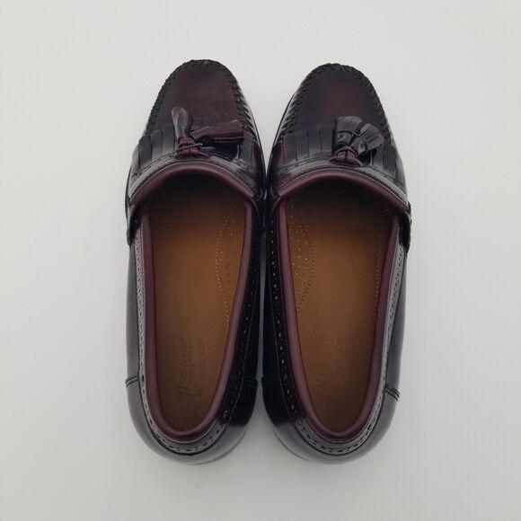 G.H. Bass & Co Weejuns Jeremy Burgundy Leather Tassel Loafers Men\'s 8.5 D main image 6